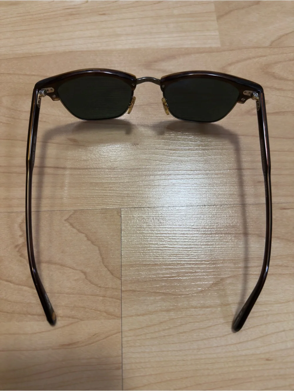 Garrett Leight Lincoln 48 Sunglasses - Brandy Tortoise/Antique Gold/Pure G15